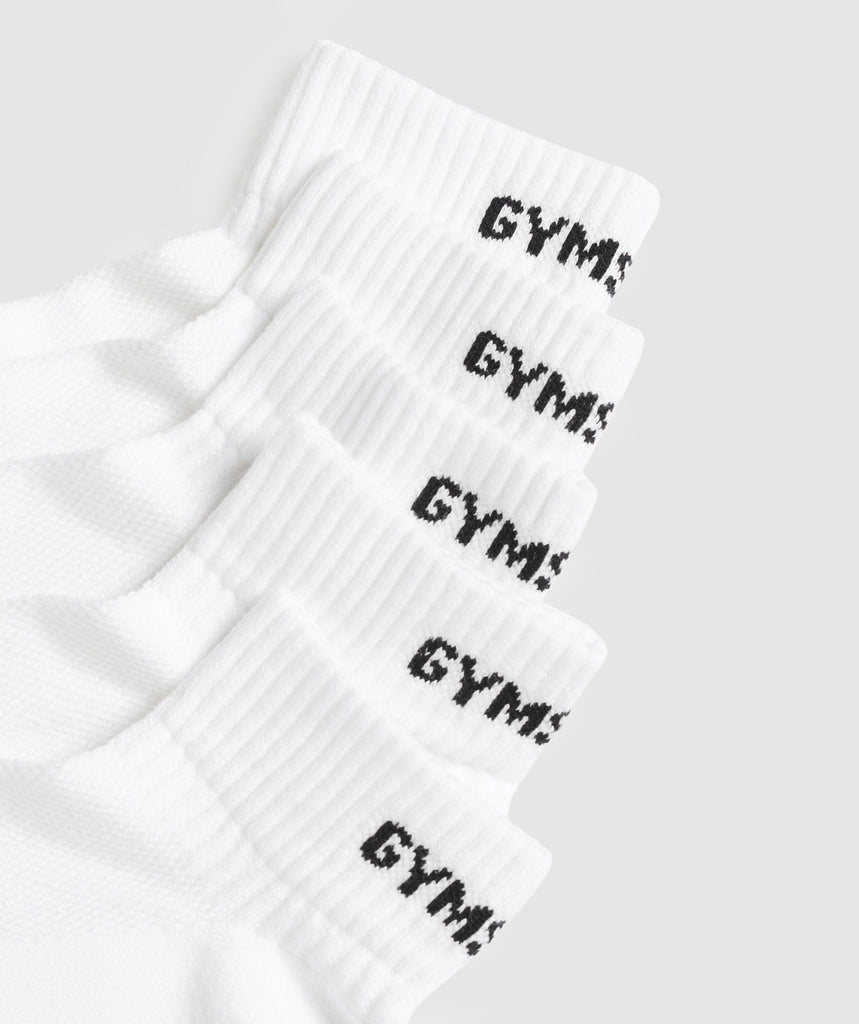 Gymshark Quarter Socks 5pk White Gymshark
