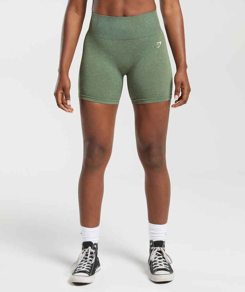 Gymshark Adapt Fleck Seamless Shorts - Dusk Green/Light Sage Green ...