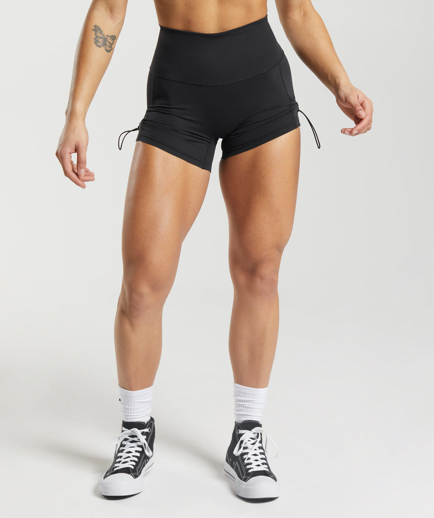 Gymshark Legacy Ruched Tight Shorts - Black 1